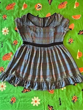 ASOS Y2K x 50s Cotton Dress - Blue Check
